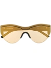 Balenciaga Brown Shield Rectangular Sunglasses