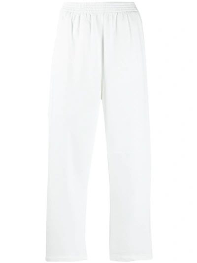 Mm6 Maison Margiela Cropped Straight Track Trousers In White