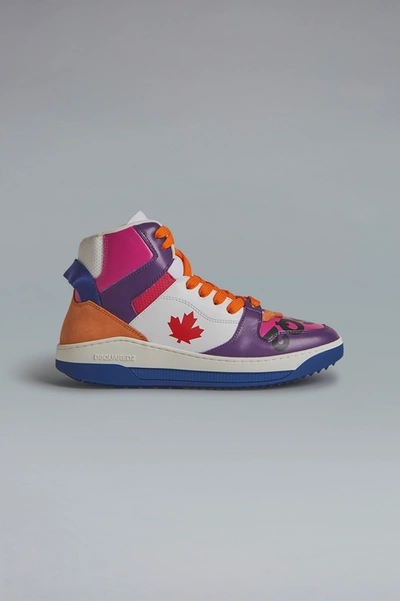 Dsquared2 Colour Block High-top Trainers In White