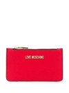 Love Moschino Logo Zipped Wallet In Red
