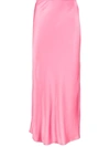 Andamane Bella Satin Midi Skirt In Pink