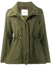 Moncler Ocre Drawstring Waist Short Jacket In Khaki