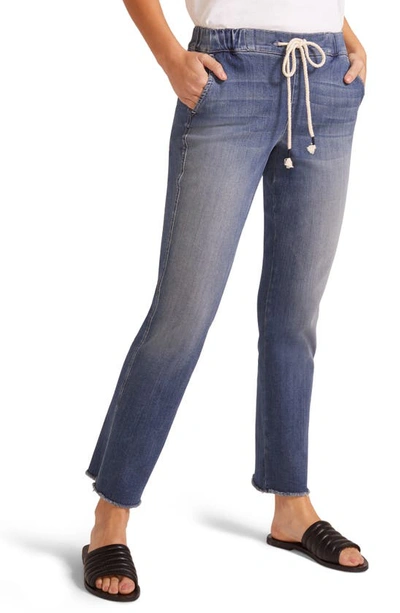 Nydj Sheri Drawstring High Waist Fray Hem Ankle Slim Jeans In Myer