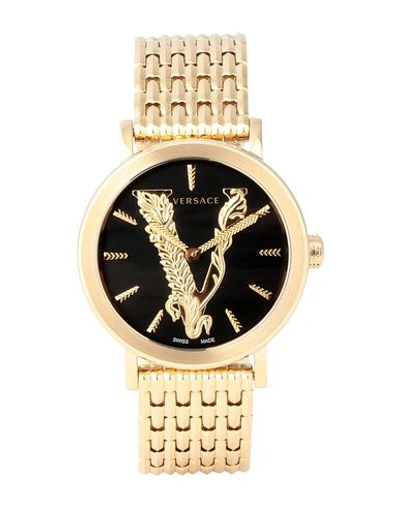 Versace Wrist Watch In Gold