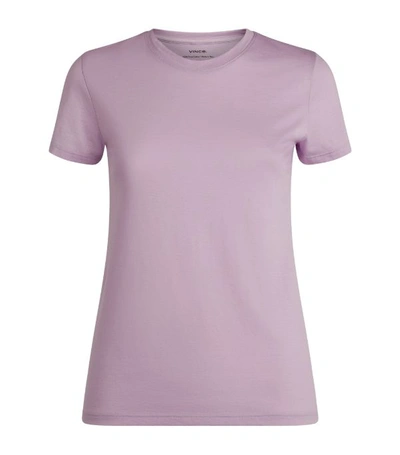 Vince Essential Pima Cotton T-shirt In Purple