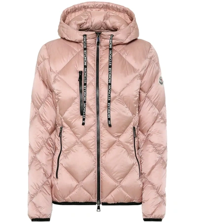 Moncler Olux Diamond-quilted Nylon Hooded Jacket In Pink