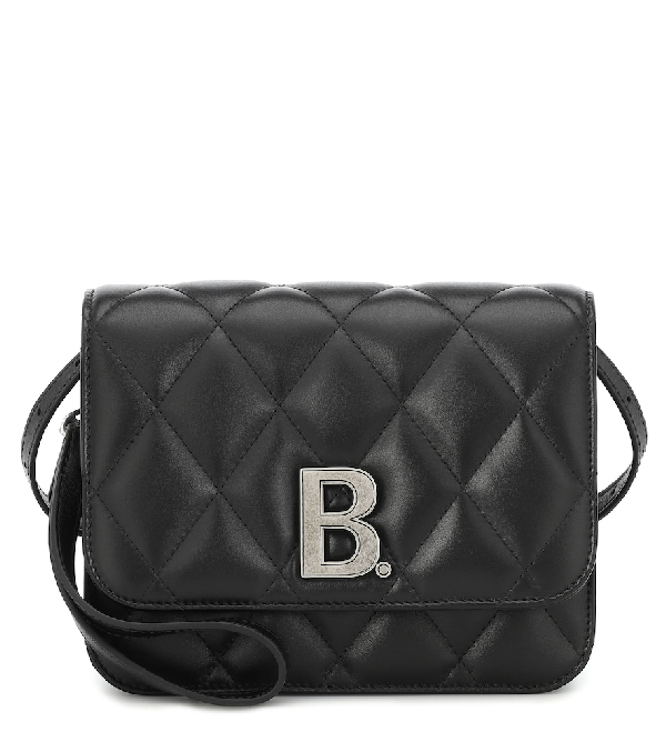Balenciaga B. Small Quilted Leather Shoulder Bag In Black | ModeSens