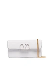 Valentino Garavani Vsling Logo-embellished Leather Clutch In White