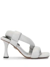 Proenza Schouler Quilted Leather Slingback Sandals In Smoke