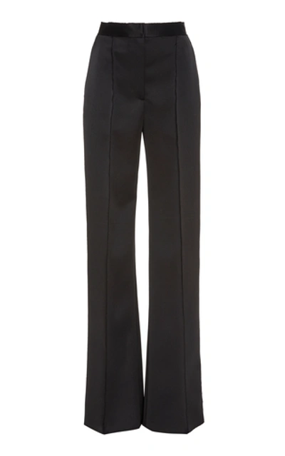 Carolina Herrera Satin Straight-leg Pants In Black