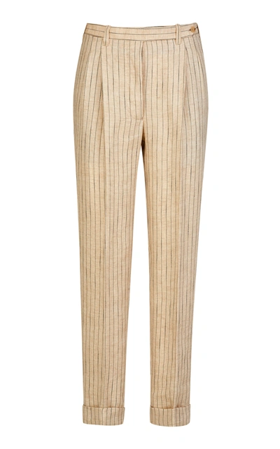 Giuliva Heritage Collection The Cornelia Pinstriped Linen Pants In Stripe