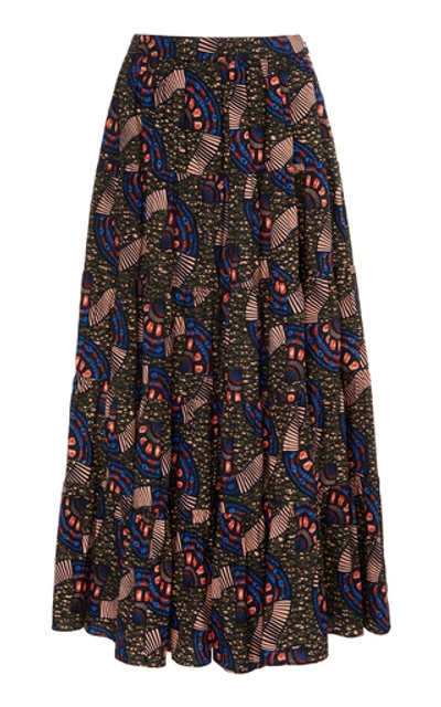 Ulla Johnson Sylvie Printed Cotton Midi Skirt