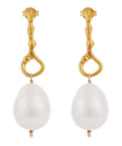 Alighieri Gold-plated The Olive Baroque Pearl Drop Earrings
