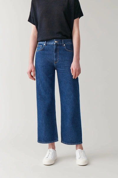 Cos High-waisted Straight Jeans In Blue
