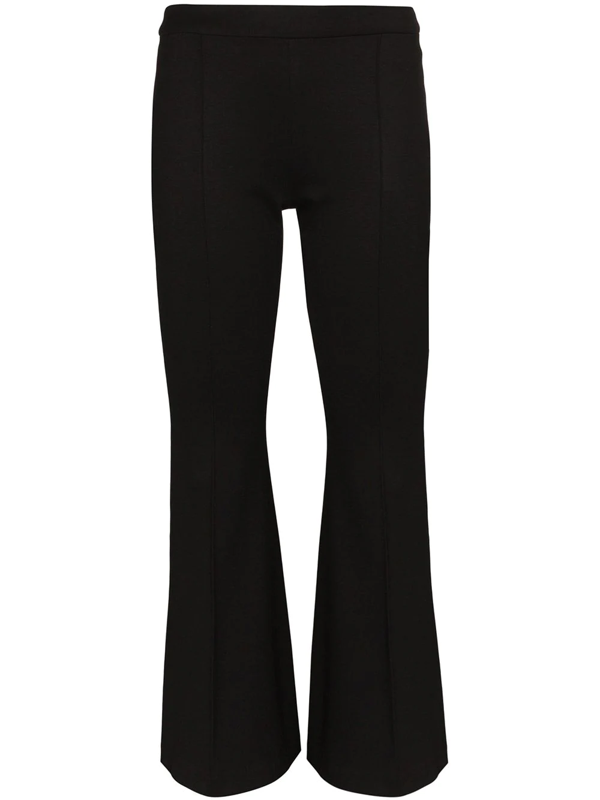 Rosetta Getty Cropped Stretch-ponte Flared Pants In Black | ModeSens