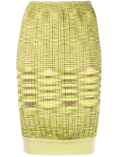 Pre-owned Missoni Ribbed Knit Skirt In Green