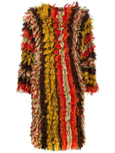 Pre-owned Missoni Tassel Wave Knitted Dress In Brown