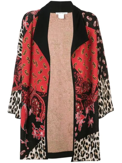 Alice And Olivia Hester Wool-jacquard Cardigan In Red