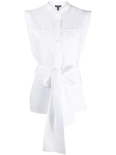 Escada Norrela Sleeveless Tie-waist Shirt In White