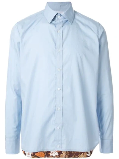 Kolor Embroidered Collar Shirt In Blue