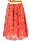 Kolor Mesh Layered Skirt In Multicolour