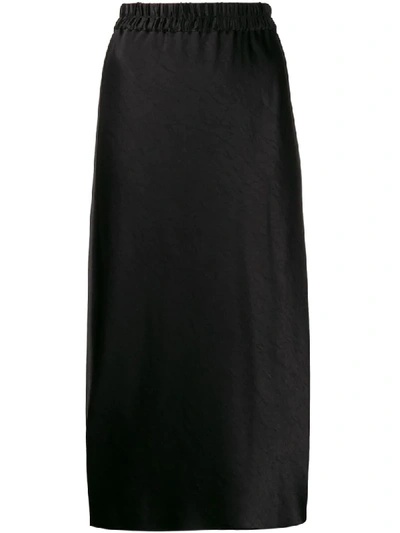Theory Elasticated-waistband Midi Skirt In Black