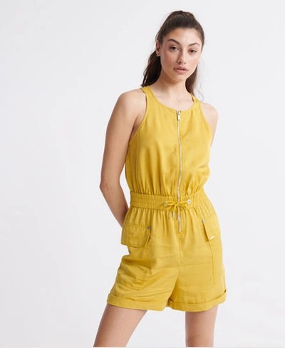 Superdry Nevada Zip Front Romper In Yellow