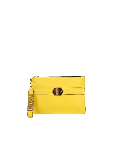 Moschino Pouch With Logo In Giallo