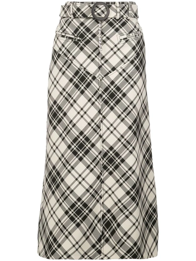 Ellery Matango Checked Cotton-blend Midi Skirt