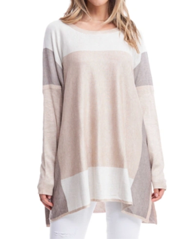 Fever Colorblock Poncho In Natural Co