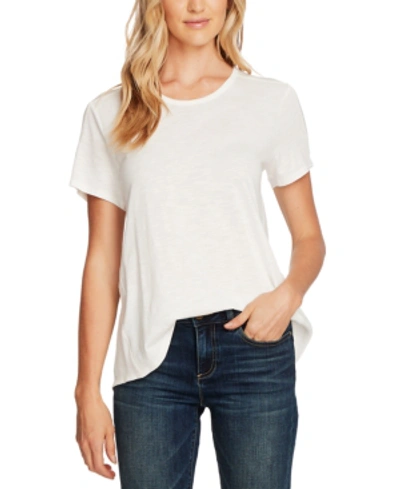 Vince Camuto Mixed-media T-shirt In Pearl Ivory