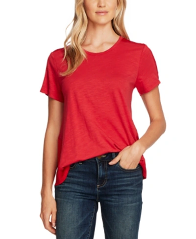 Vince Camuto Mixed-media T-shirt In Rhubarb