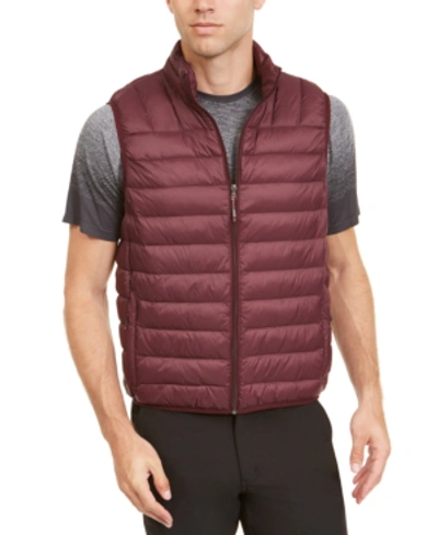 Hawke & Co. Outfitter Men's Packable Down Blend Puffer Vest In Wine Tasting