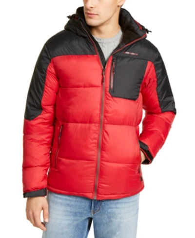 Hawke & Co. Outfitter Men's Puffer Jacket, Created For Macy's In Chillipepper/black