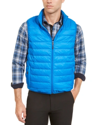 Hawke & Co. Outfitter Men's Packable Down Blend Puffer Vest In Victoria Blue