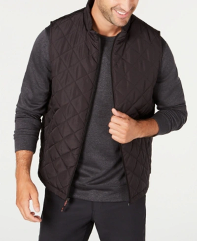 Hawke & Co. Men's Diamond Quilted Vest, Created For Macy's In Black