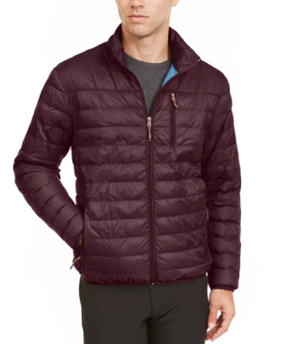 Hawke & Co. Outfitter Men's Packable Down Blend Puffer Jacket, Created For Macy's In Winetasting
