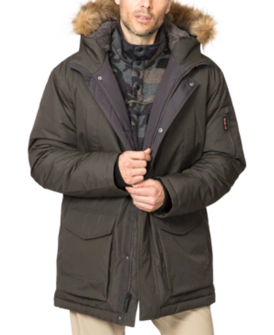Hawke & Co. Outfitter Men's Big & Tall Long Snorkel Parka With Faux Fur Hood In Loden