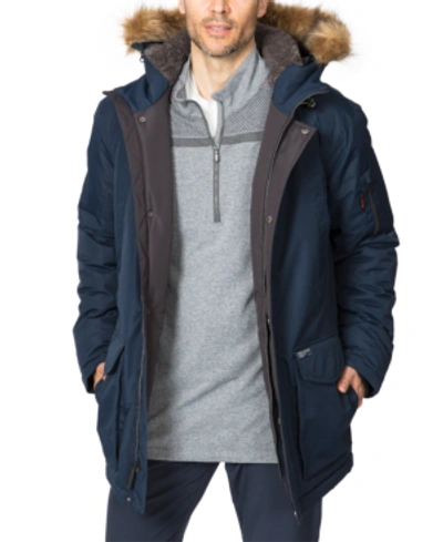 Hawke & Co. Outfitter Men's Big & Tall Long Snorkel Parka With Faux Fur Hood In Hawke Navy