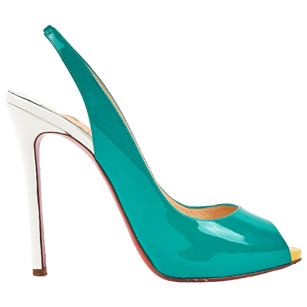 PreOwned Christian Louboutin Green Patent Leather Heels ModeSens