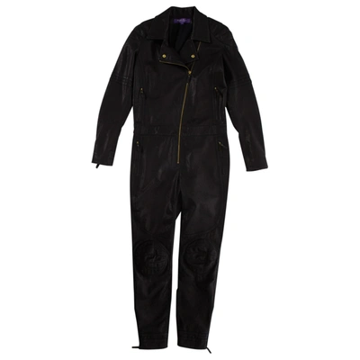 Pre-owned Ralph Lauren Leather Jumpsuit In Black