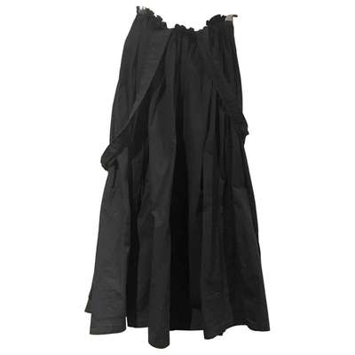 Pre-owned Yohji Yamamoto Black Cotton Skirt