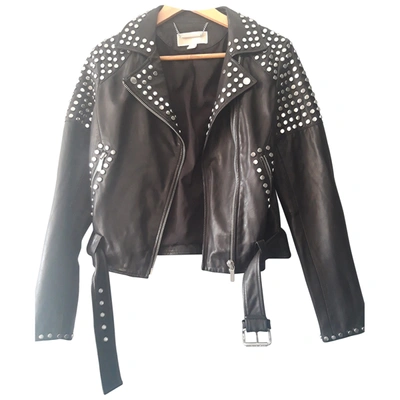 Pre-owned Michael Kors Black Leather Jacket