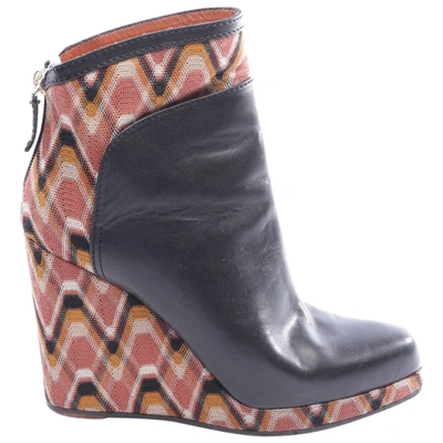 Pre-owned Missoni Black Leather Ankle Boots