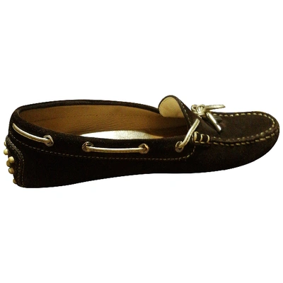 Pre-owned Tod's Gommino Brown Leather Flats