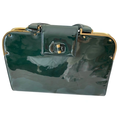 Pre-owned Saint Laurent Patent Leather Handbag In Green