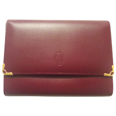 Pre-owned Cartier Burgundy Leather Wallet