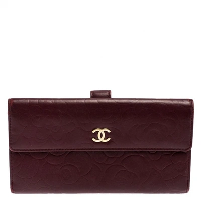 Pre-owned Chanel Burgundy Leather Wallet