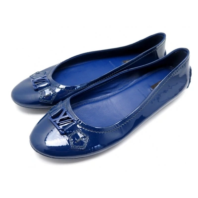 Pre-owned Louis Vuitton Blue Patent Leather Ballet Flats
