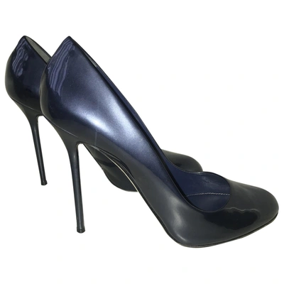 Pre-owned Sergio Rossi Blue Patent Leather Heels